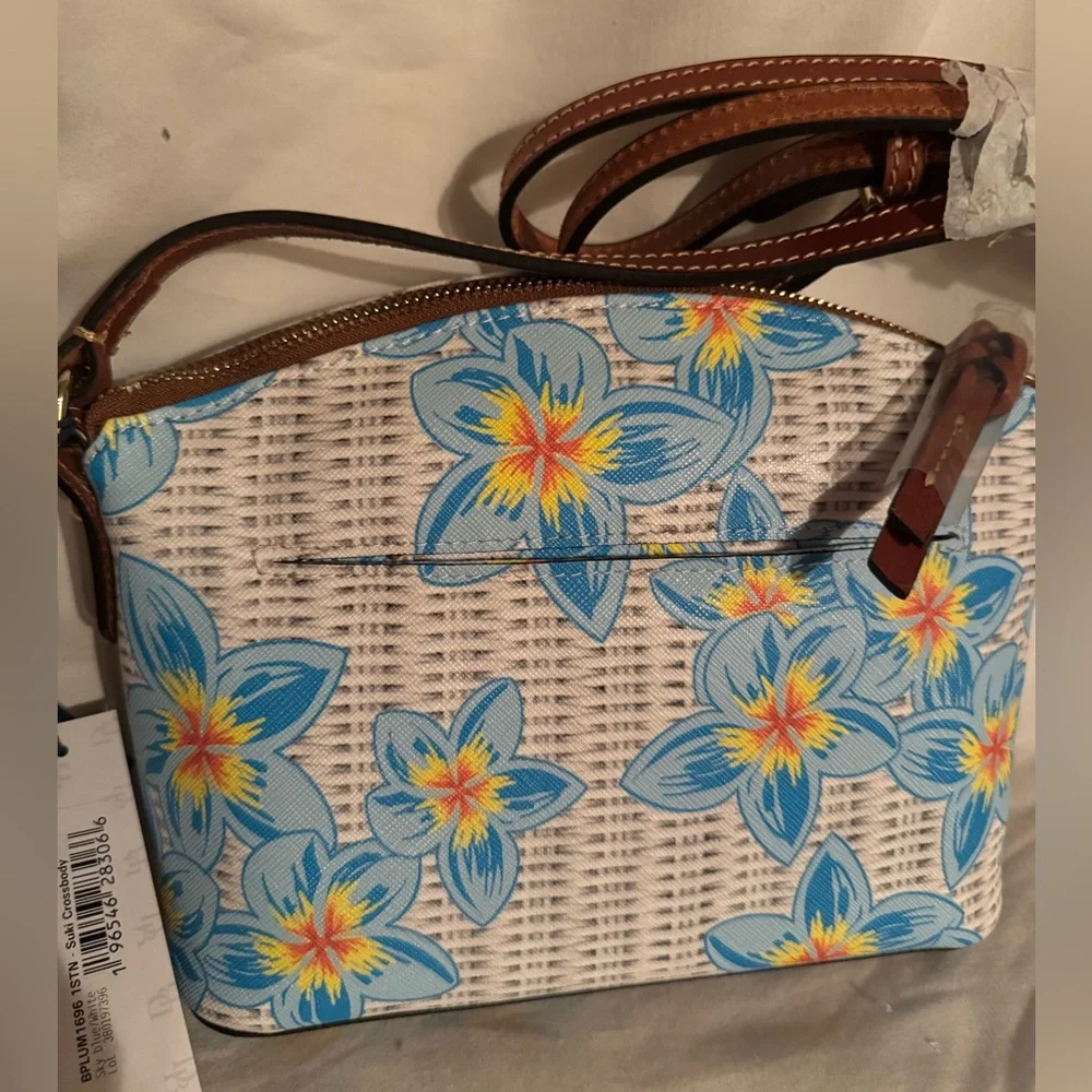 NWT Dooney & Bourke Plumeria Sky Blue Floral Crossbody-Other Poshers $150-200 - Picture 6 of 10